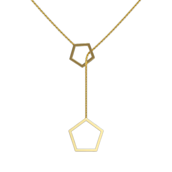 Pentagon Lariat Necklace