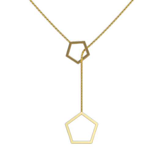 Pentagon Lariat Necklace