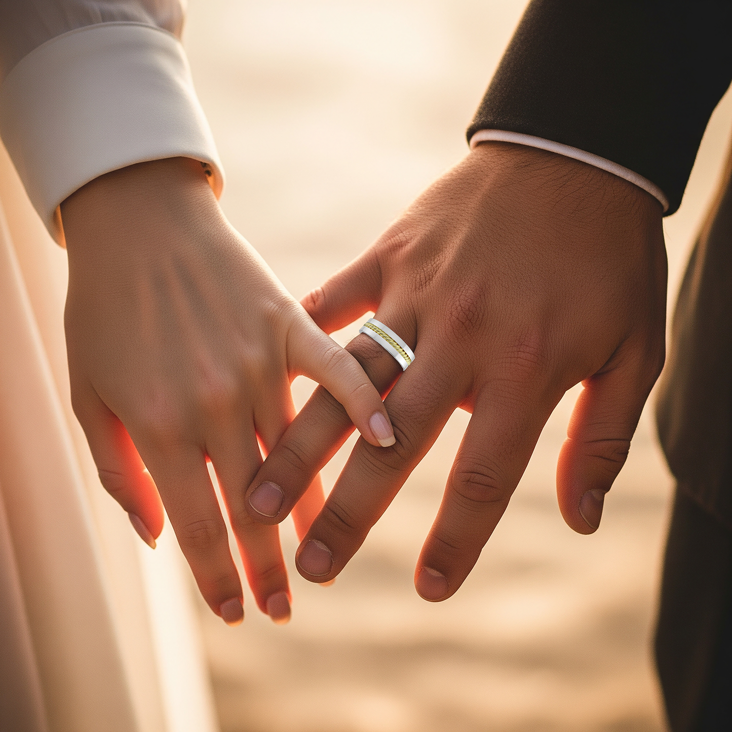 Twisted rope wedding band