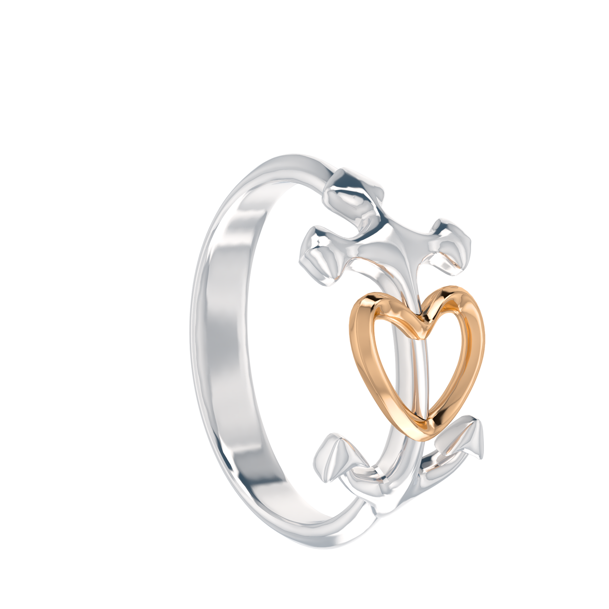 Heart Anchor Ring - ™ Joaillerie VCL