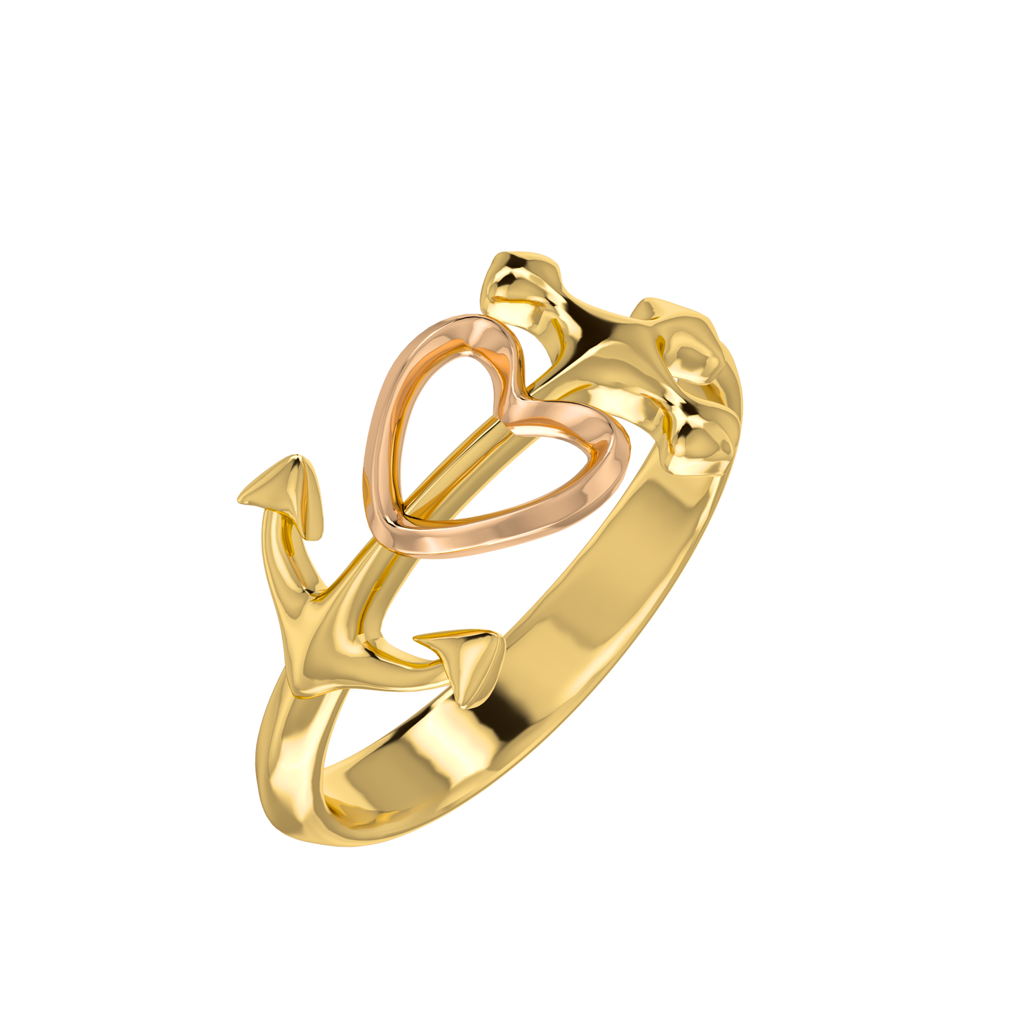 Heart Anchor Ring - ™ Joaillerie VCL