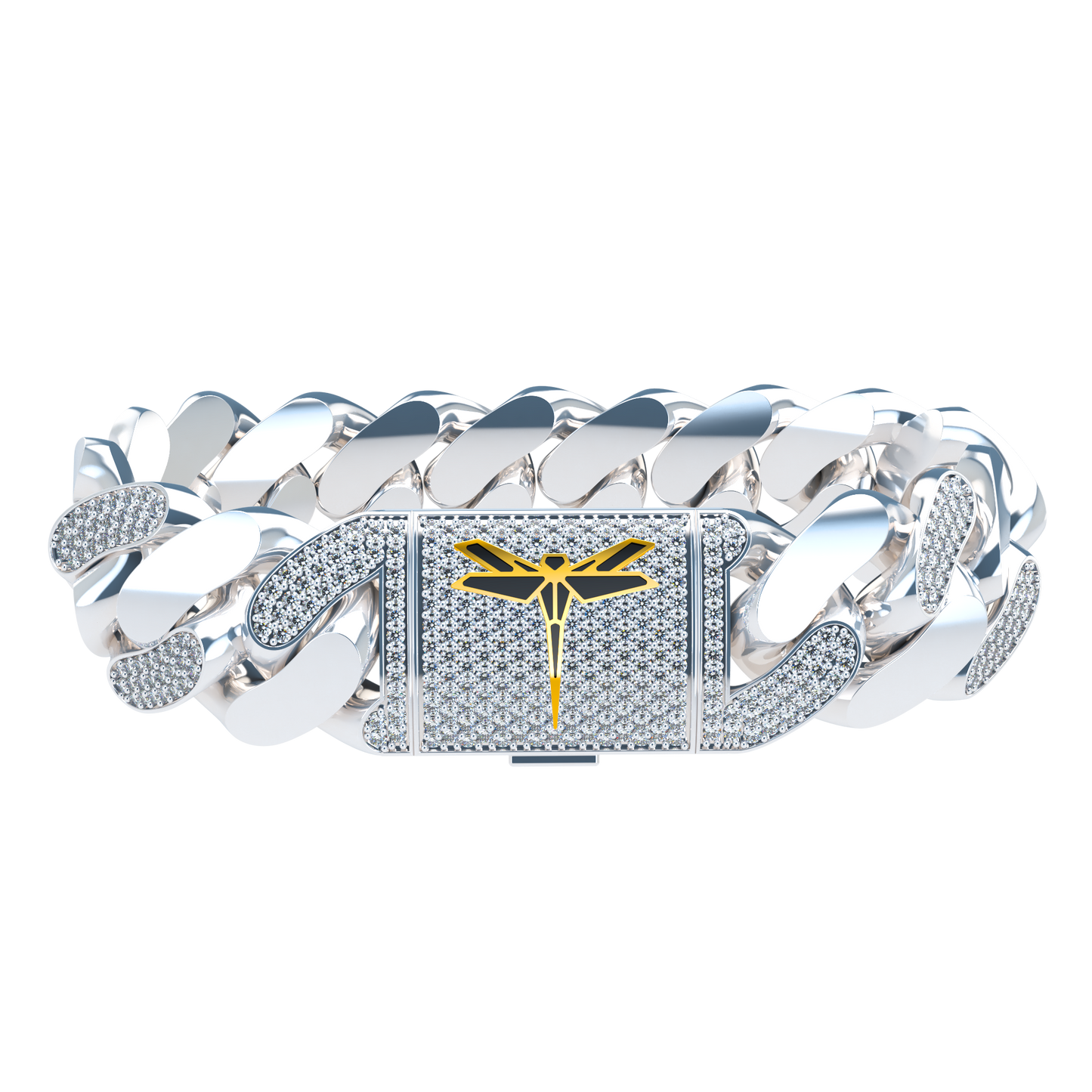 20mm Cuban Link Alternate Pavé Platinum - ™ Joaillerie VCL