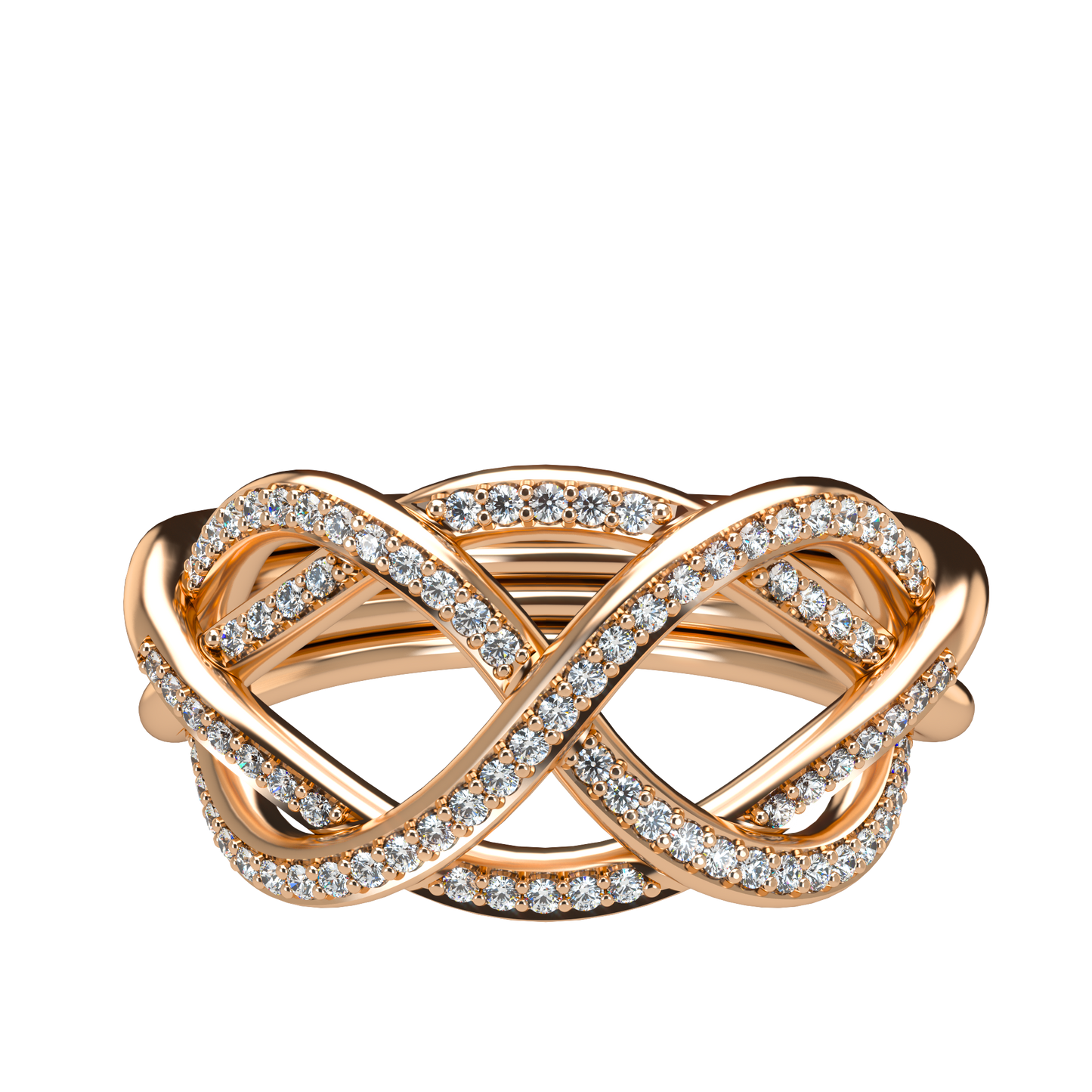 Classic puzzle ring with diamond pavé - ™ Joaillerie VCL