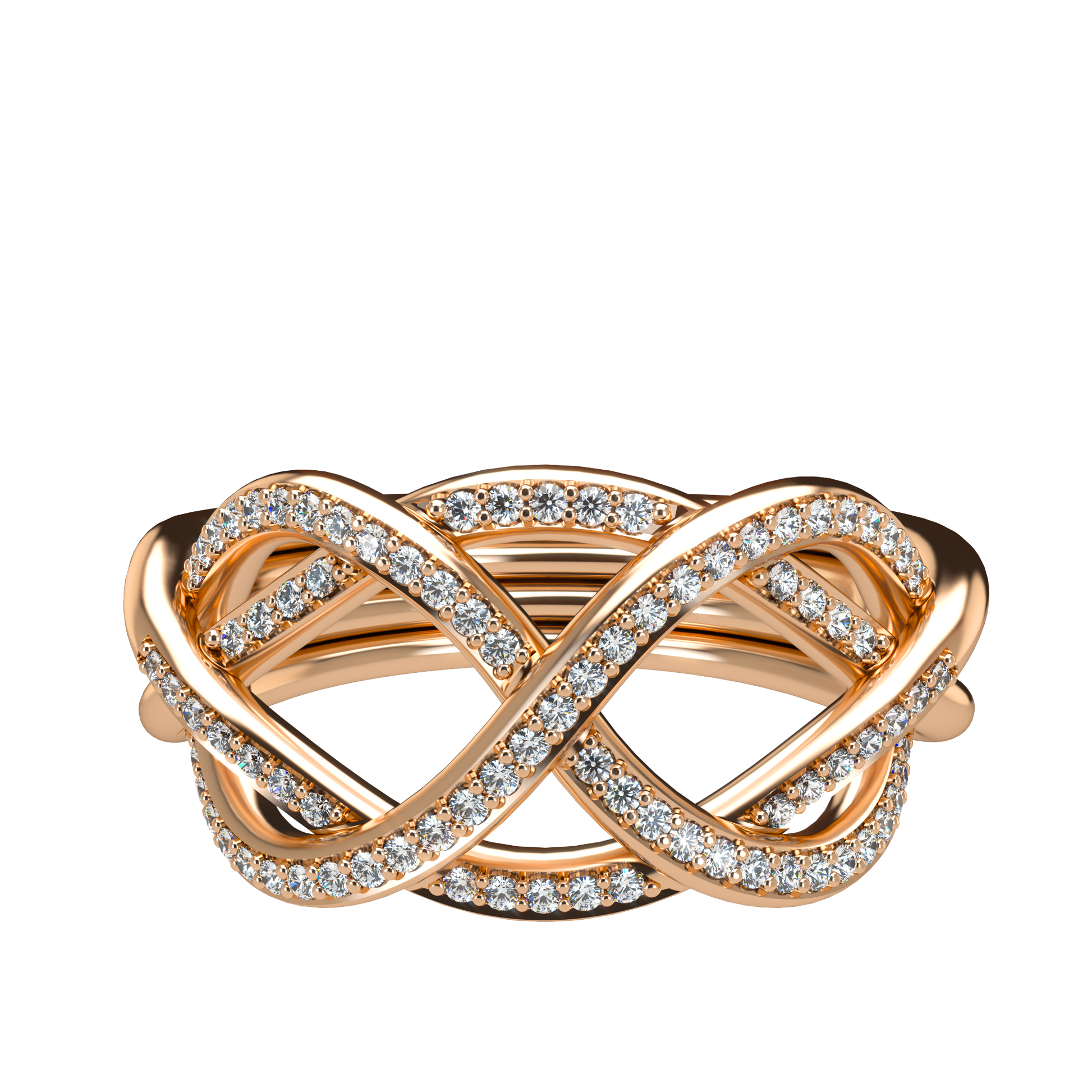 Classic puzzle ring with diamond pavé - ™ Joaillerie VCL