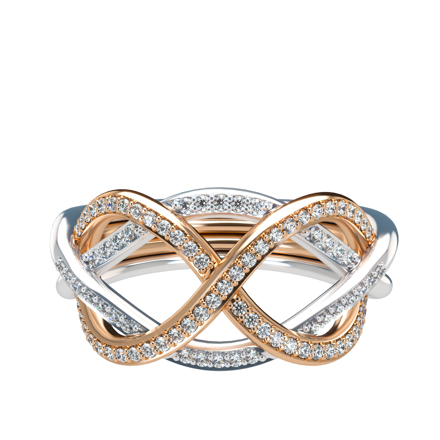 Classic puzzle ring with diamond pavé - ™ Joaillerie VCL
