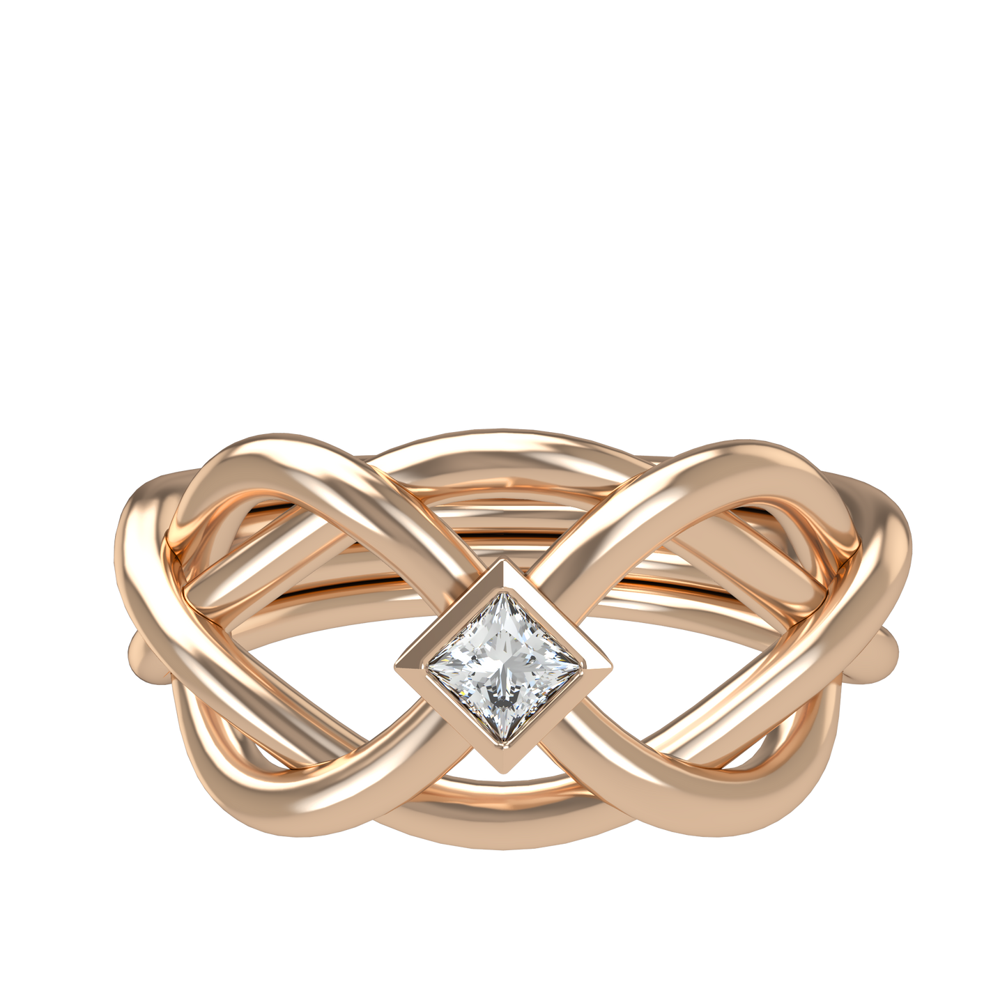 Classic puzzle ring - Princess cut diamond Bezel - ™ Joaillerie VCL