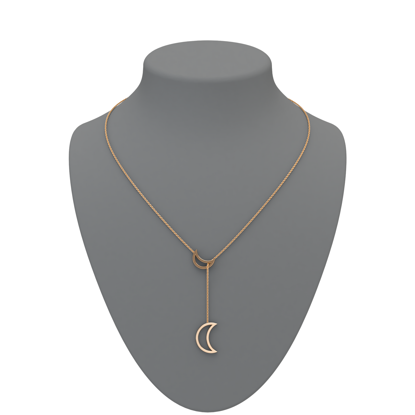 Crescent Moon Lariat Necklace - ™ Joaillerie VCL