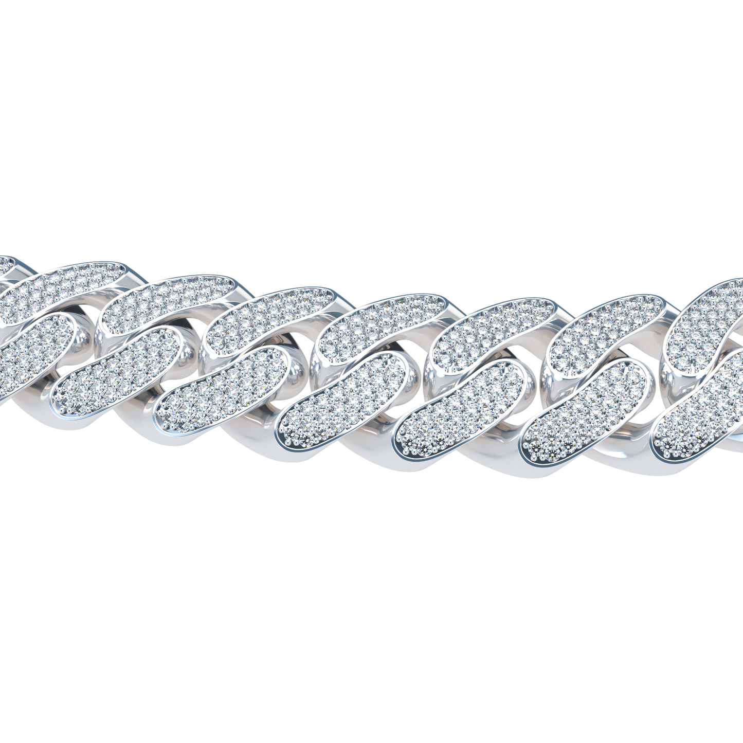 20mm Full Pavé Cuban Link Platinum - ™ Joaillerie VCL