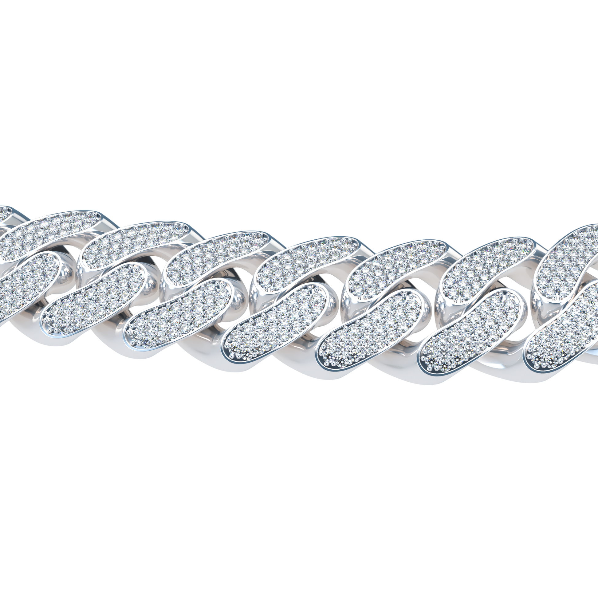 20mm Full Pavé Cuban Link Platinum - ™ Joaillerie VCL