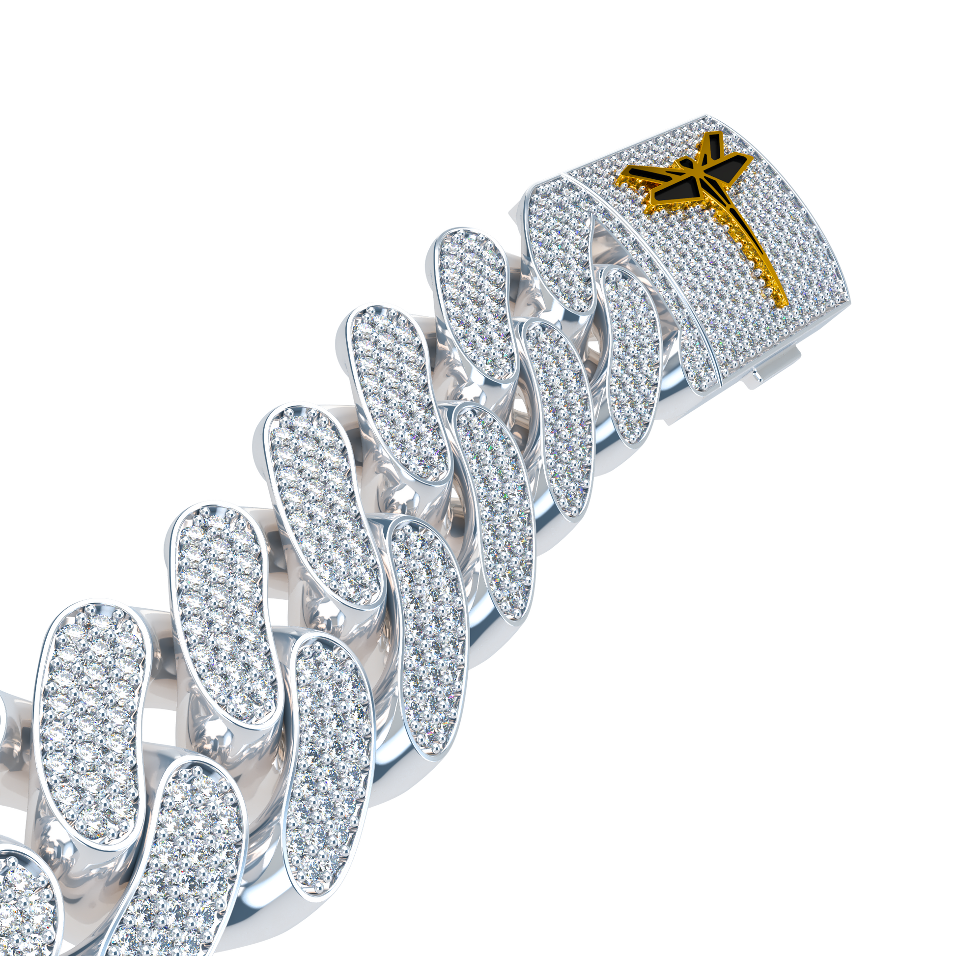 20mm Full Pavé Cuban Link Platinum - ™ Joaillerie VCL
