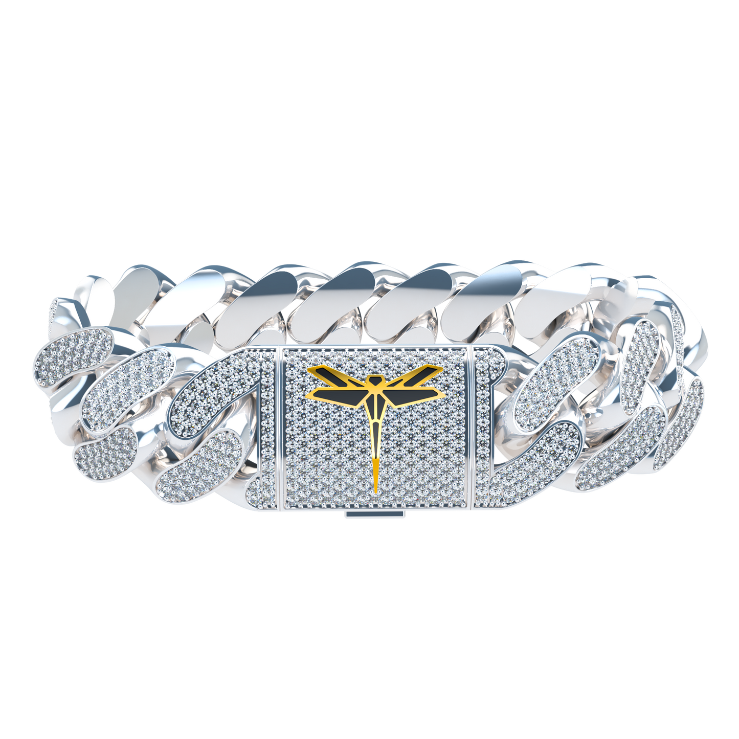 20mm Full Pavé Cuban Link Platinum - ™ Joaillerie VCL