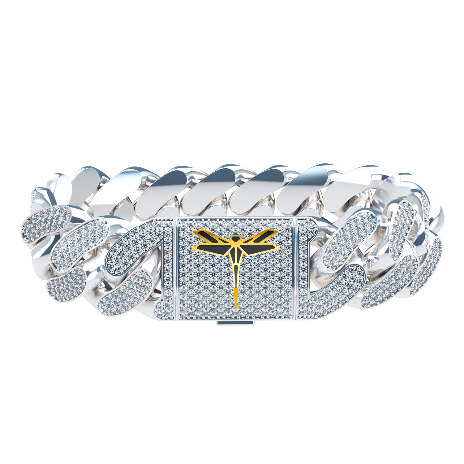 20mm Full Pavé Cuban Link Platinum - ™ Joaillerie VCL