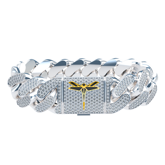 20mm Full Pavé Cuban Link Platinum - ™ Joaillerie VCL