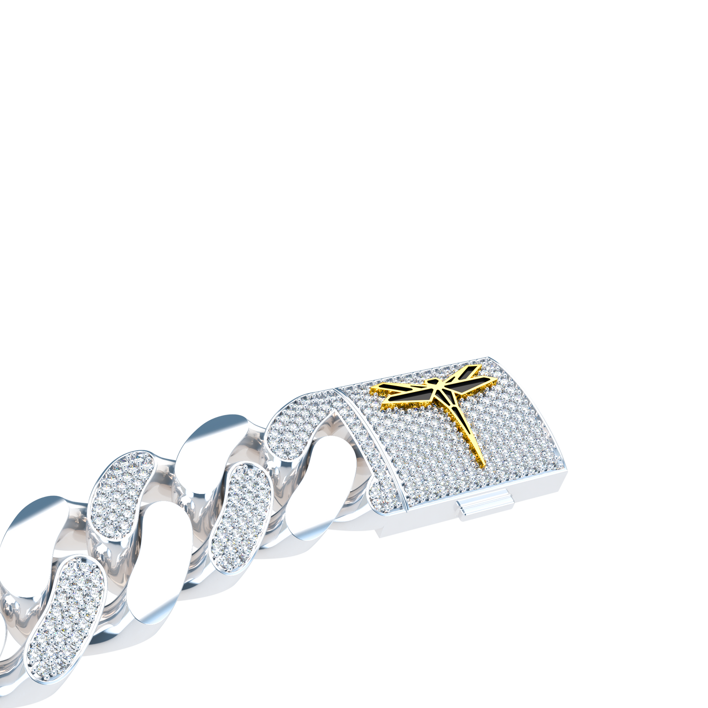 20mm Cuban Link Alternate Pavé Platinum - ™ Joaillerie VCL