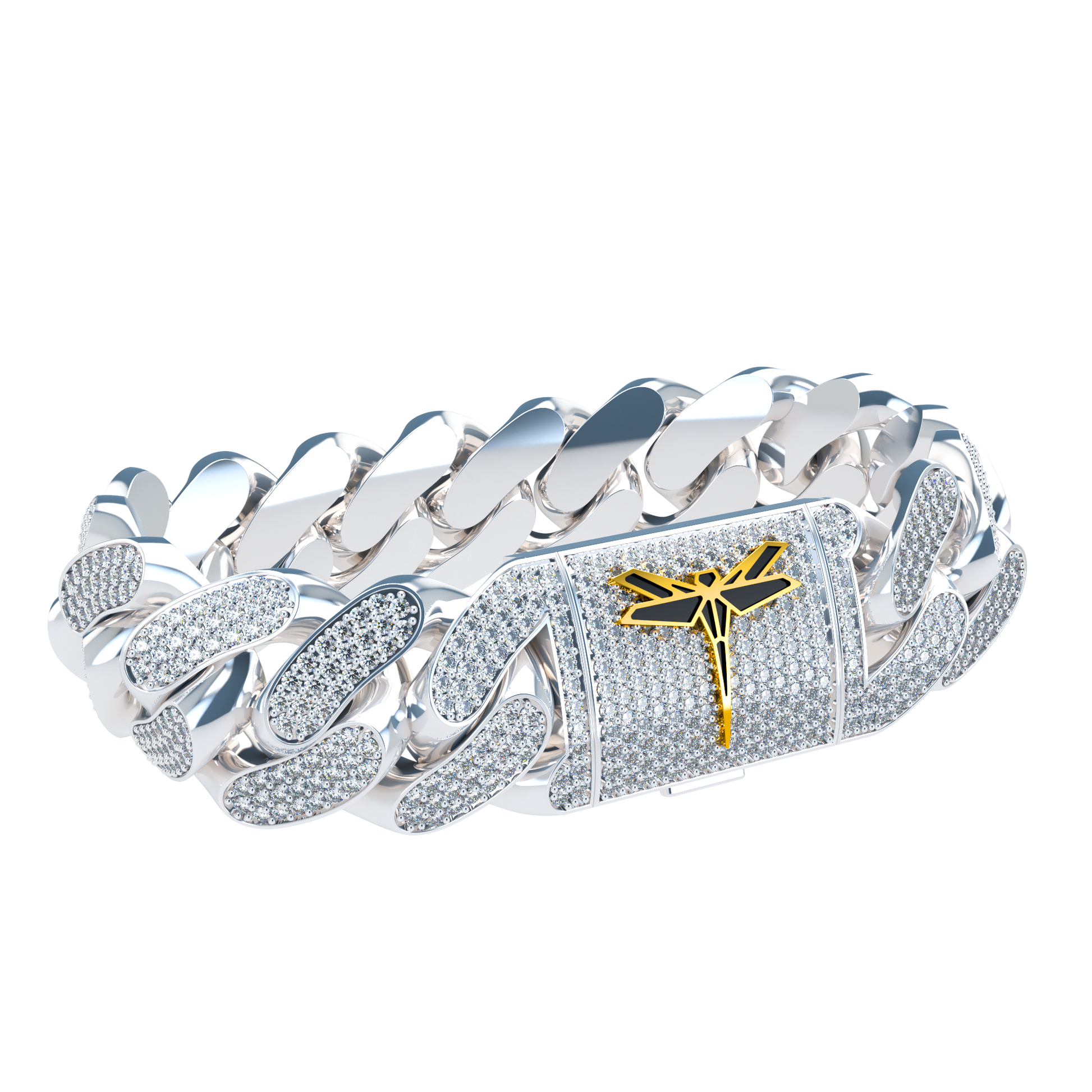 20mm Full Pavé Cuban Link Platinum - ™ Joaillerie VCL
