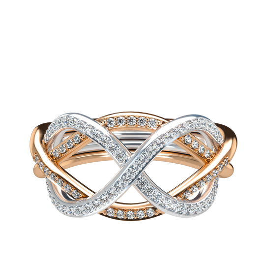 Classic puzzle ring with diamond pavé - ™ Joaillerie VCL
