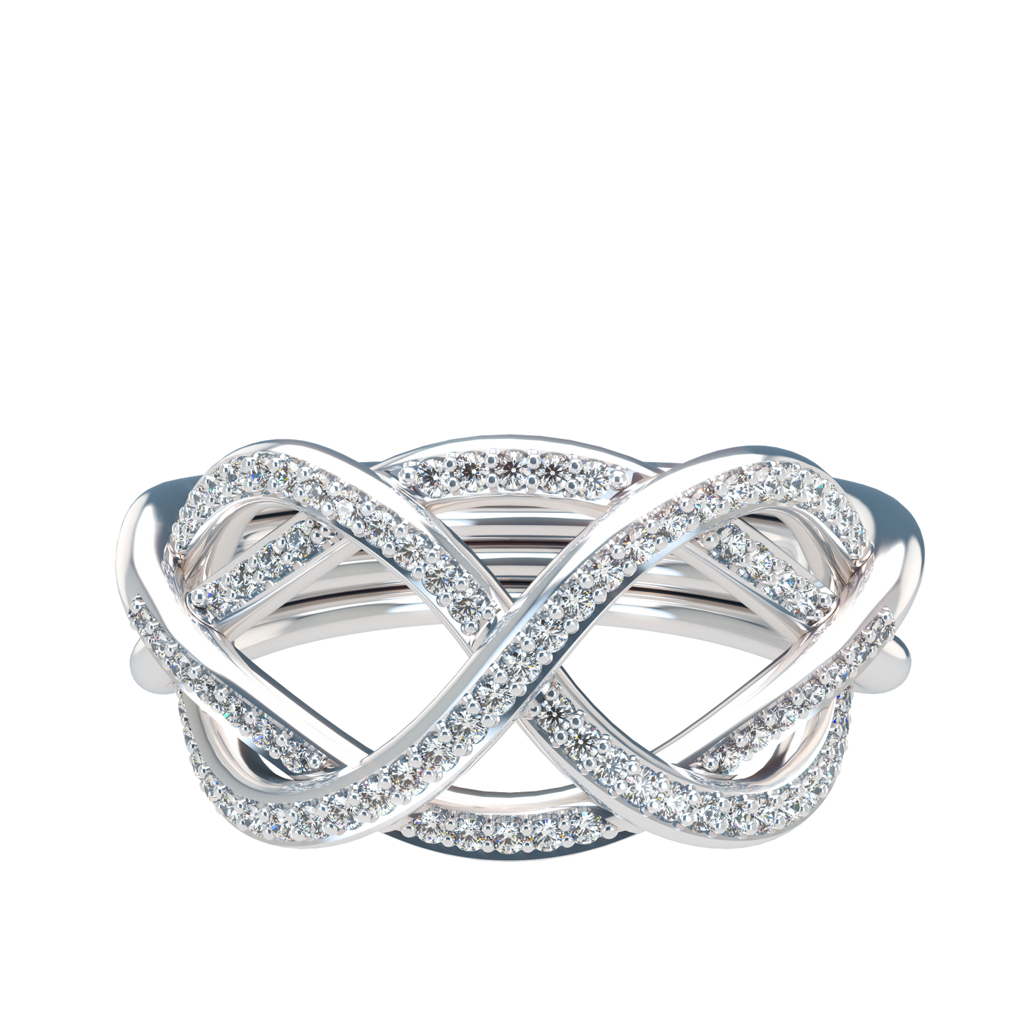 Classic puzzle ring with diamond pavé - ™ Joaillerie VCL