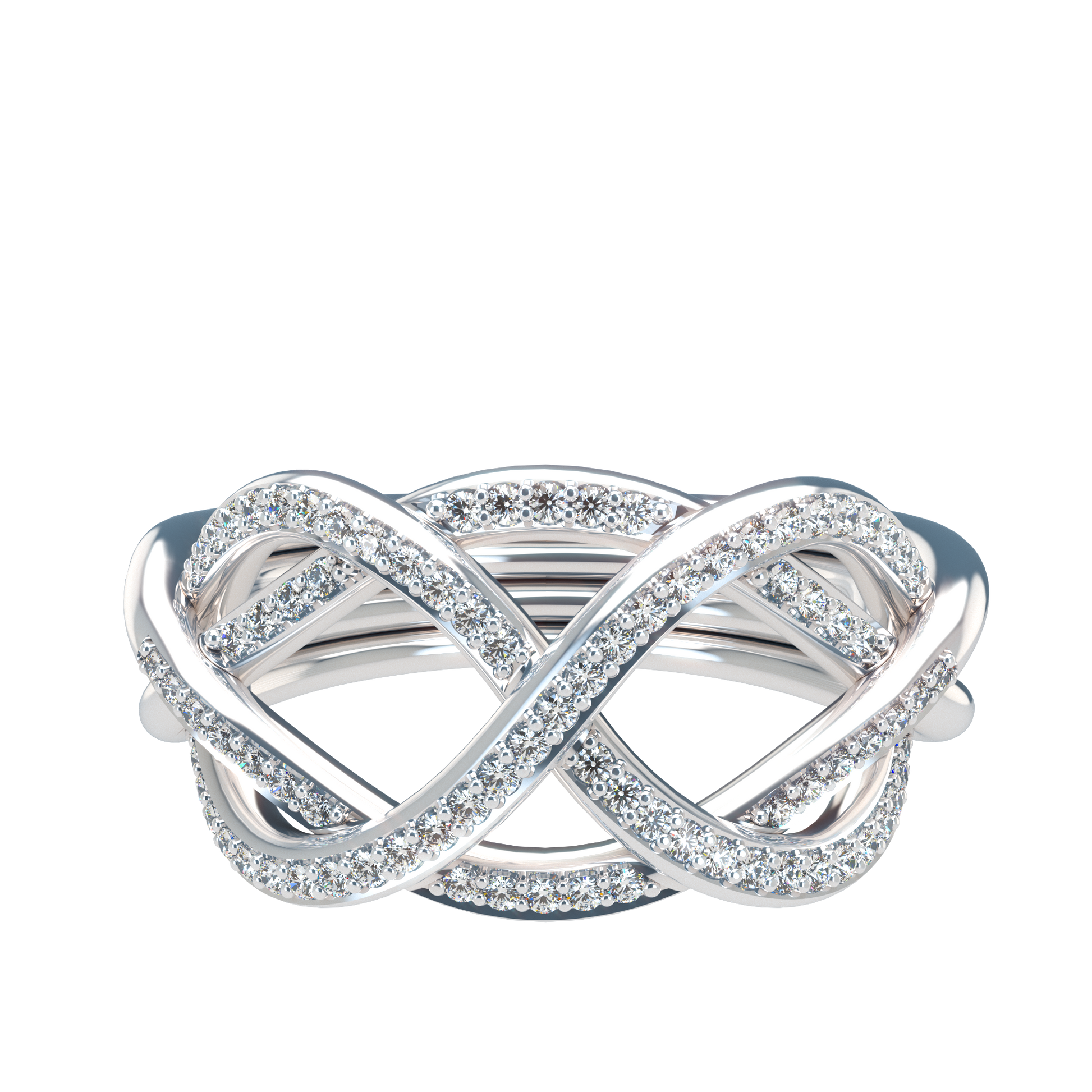 Classic puzzle ring with diamond pavé - ™ Joaillerie VCL