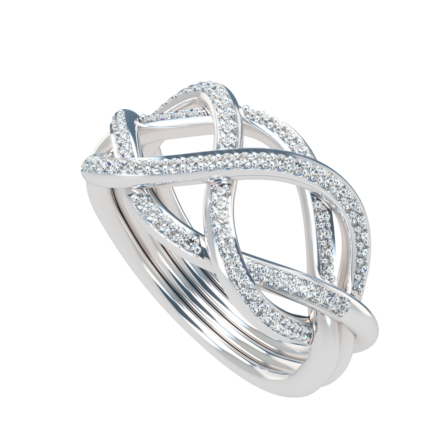Classic puzzle ring with diamond pavé - ™ Joaillerie VCL