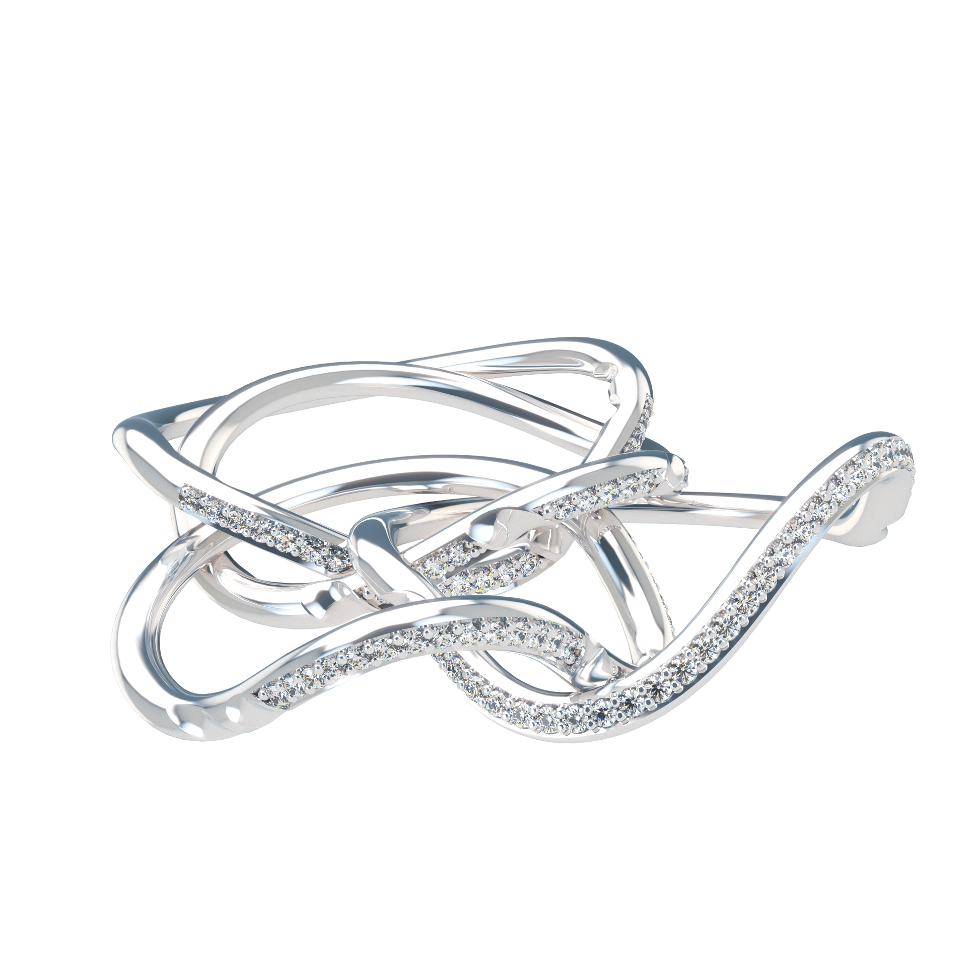 Classic puzzle ring with diamond pavé - ™ Joaillerie VCL