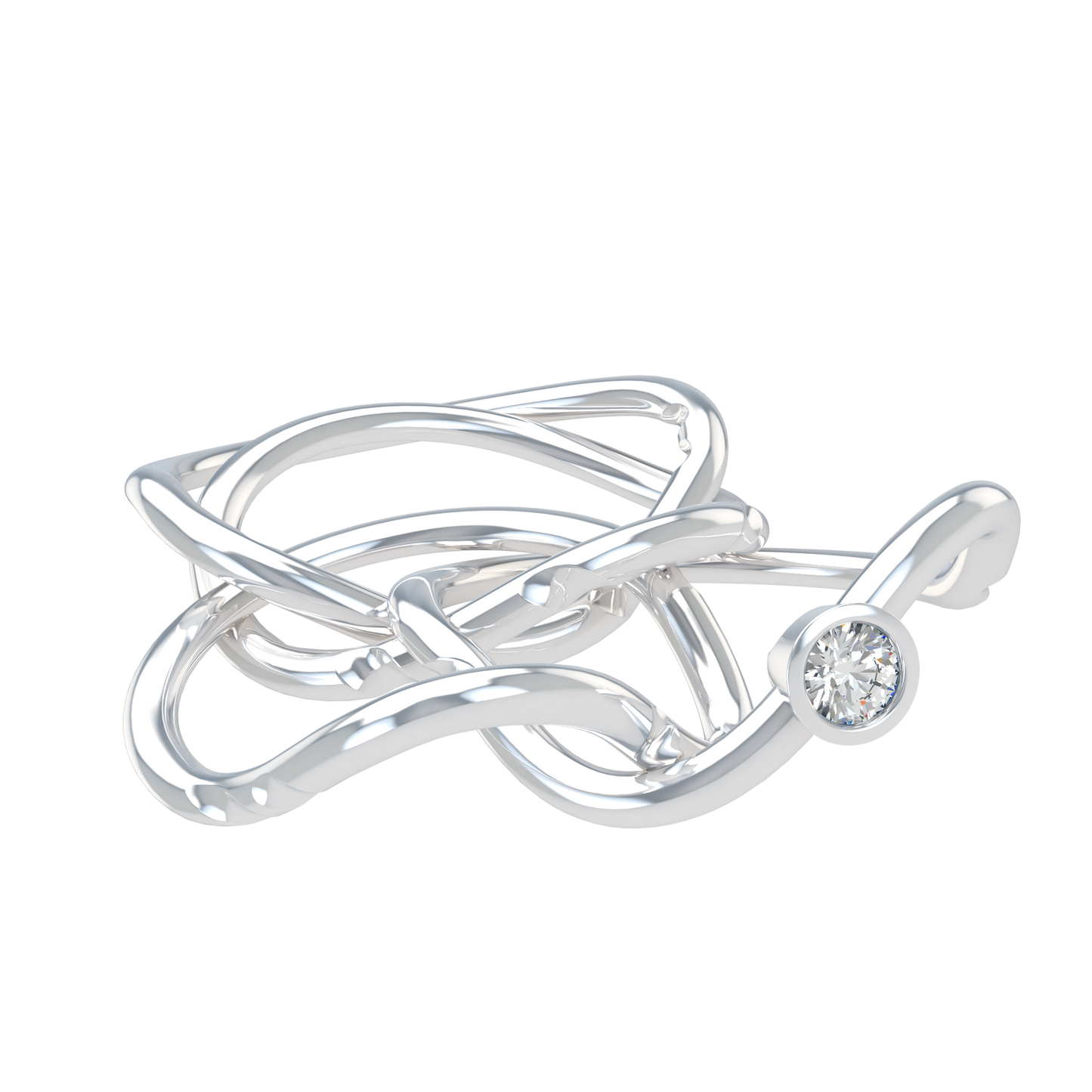 Classic puzzle ring with round diamond bezel - ™ Joaillerie VCL
