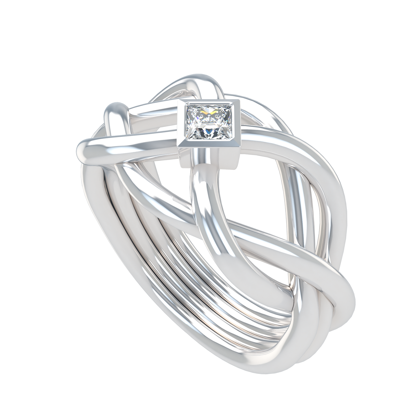Classic puzzle ring - Princess cut diamond Bezel - ™ Joaillerie VCL