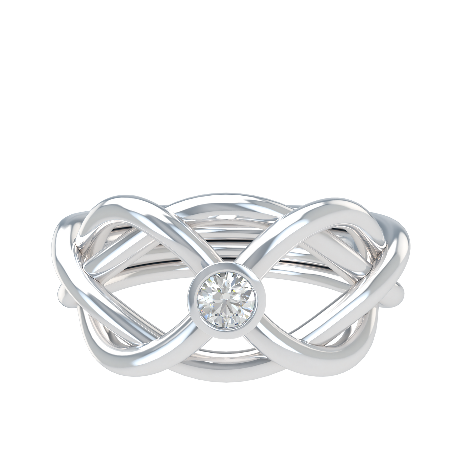 Classic puzzle ring with round diamond bezel - ™ Joaillerie VCL