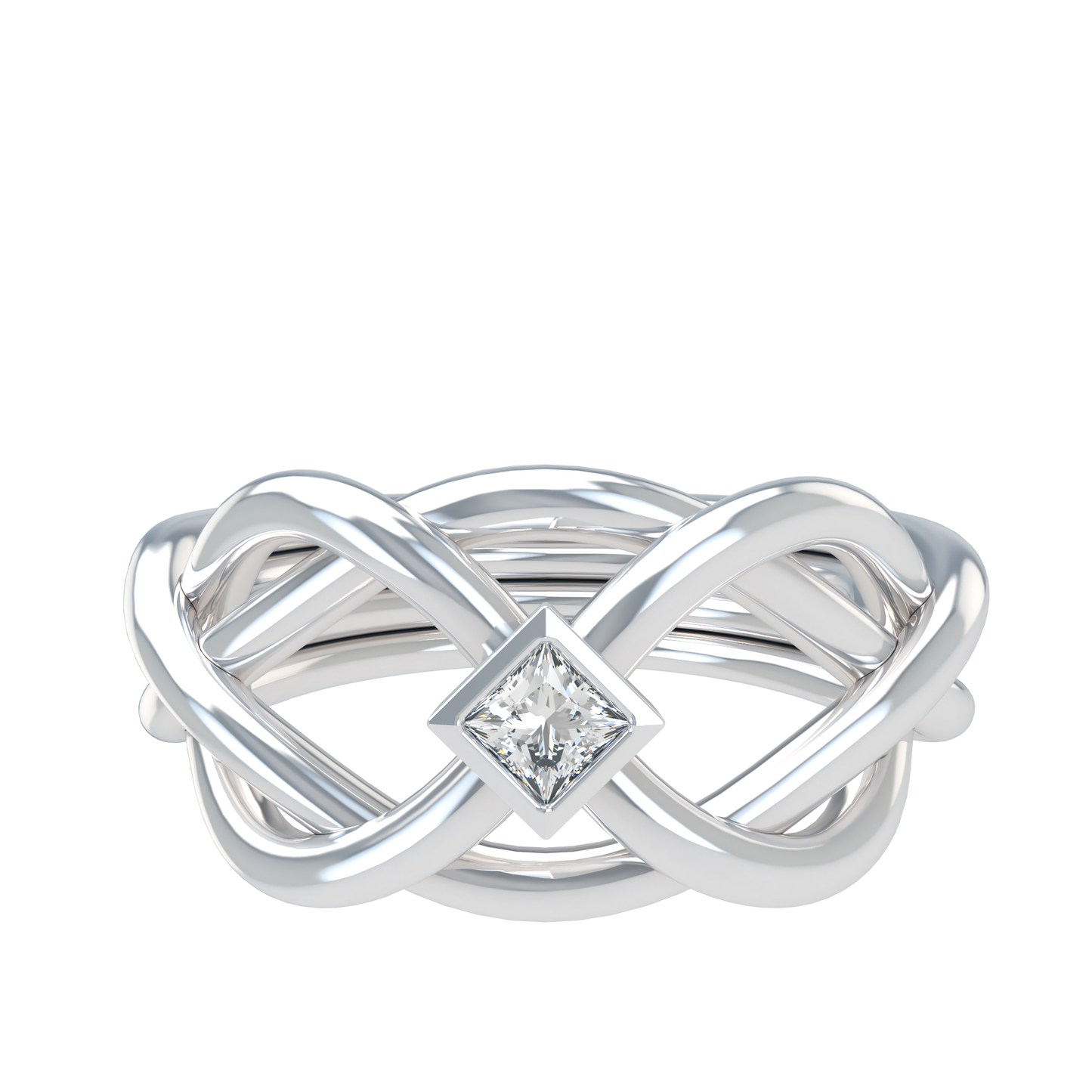 Classic puzzle ring - Princess cut diamond Bezel - ™ Joaillerie VCL