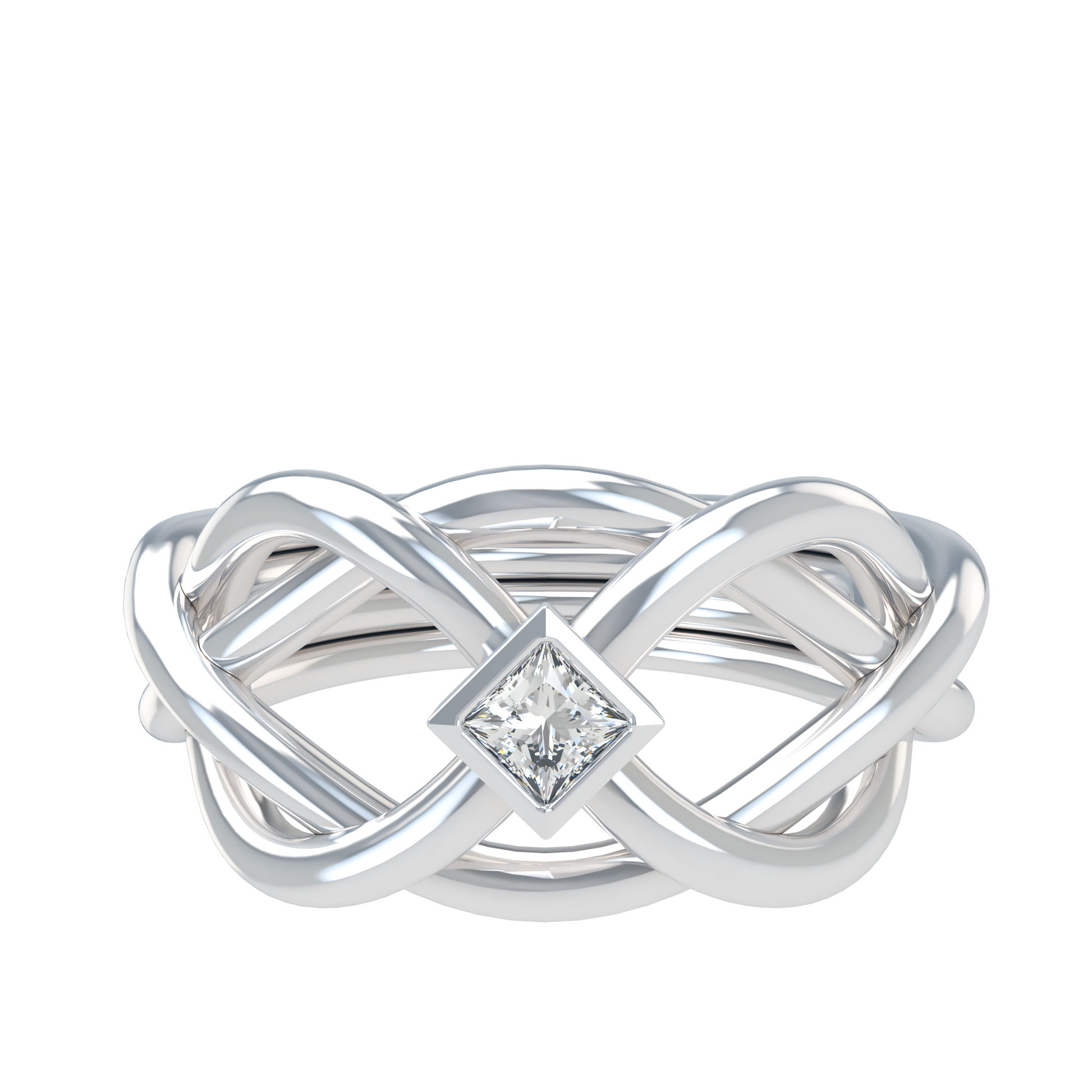 Classic puzzle ring - Princess cut diamond Bezel - ™ Joaillerie VCL