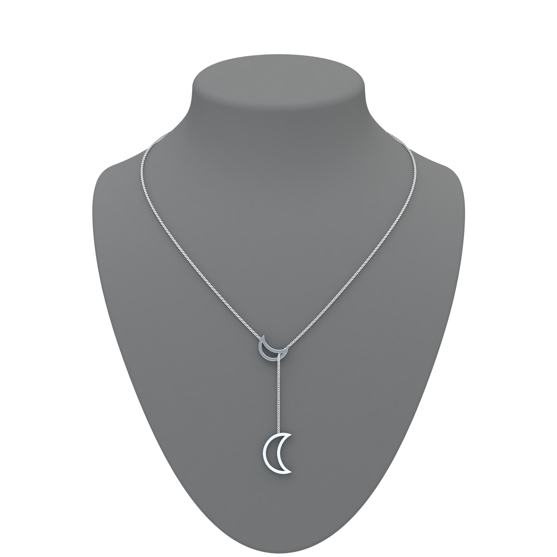 Crescent Moon Lariat Necklace - ™ Joaillerie VCL