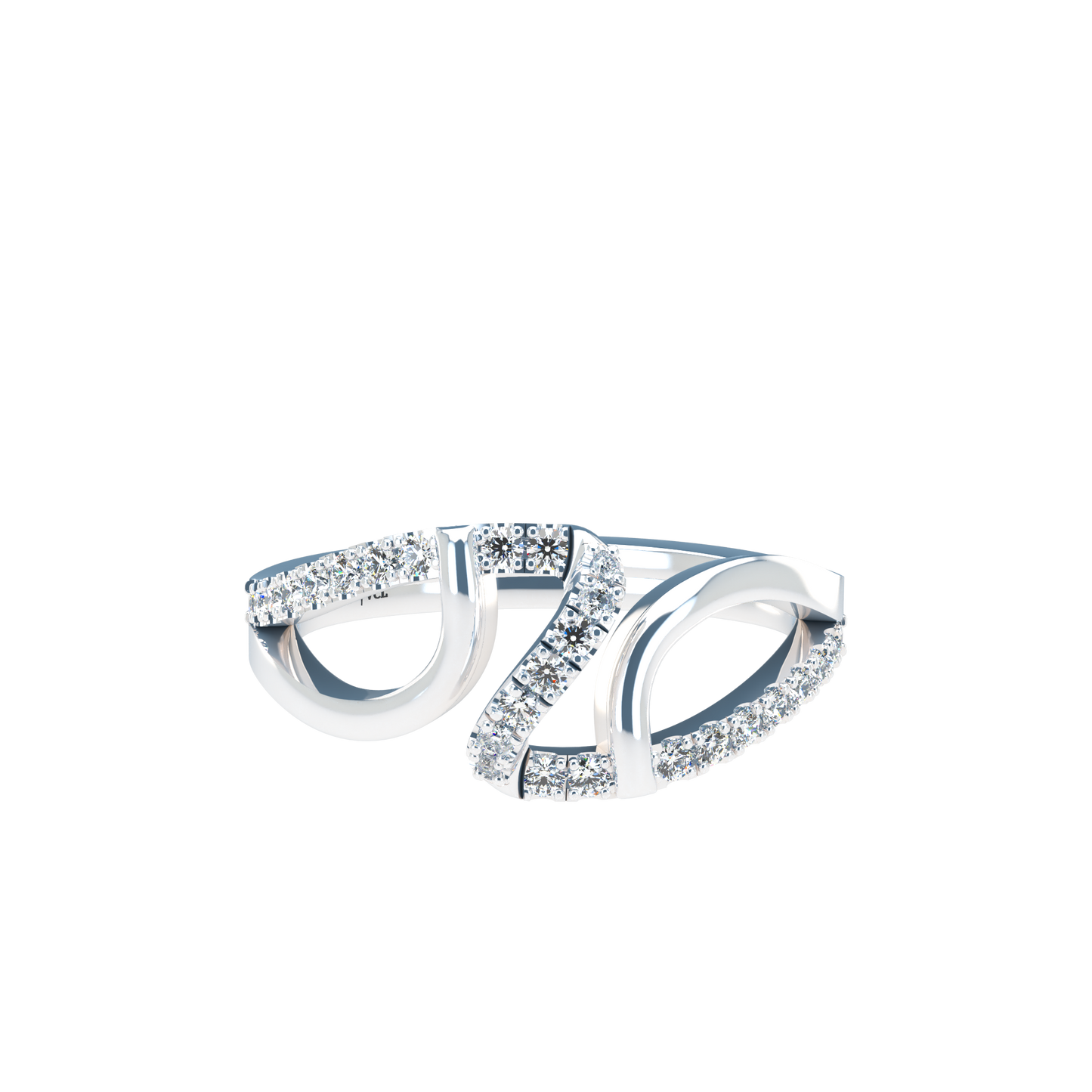 Jessica interlocking engagement ring set with diamond pavé 18Kt gold