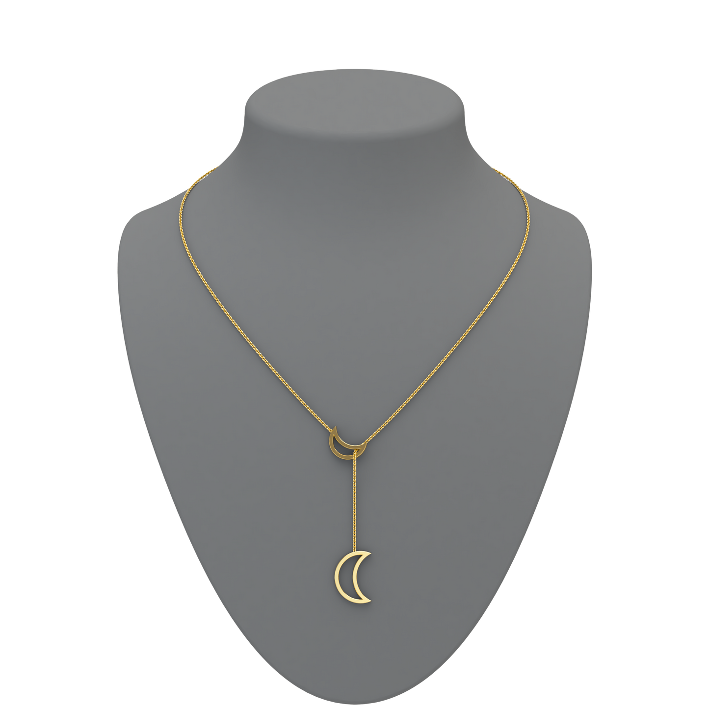 Crescent Moon Lariat Necklace - ™ Joaillerie VCL