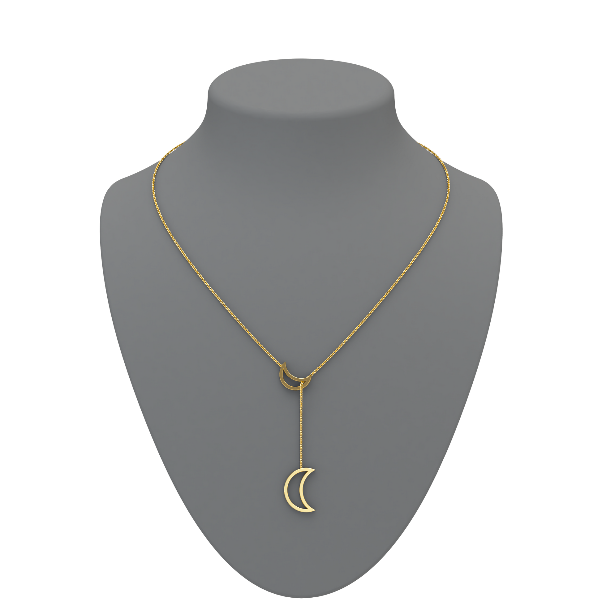 Crescent Moon Lariat Necklace - ™ Joaillerie VCL
