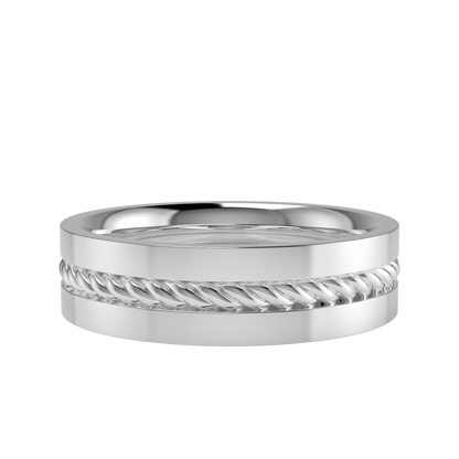Twisted rope wedding band