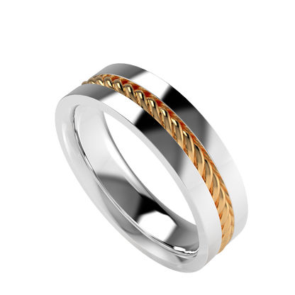 Twisted rope wedding band