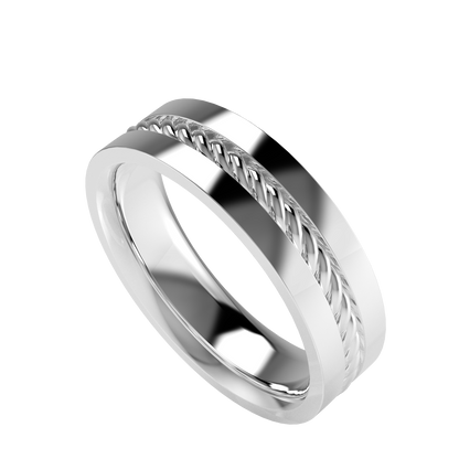 Twisted rope wedding band