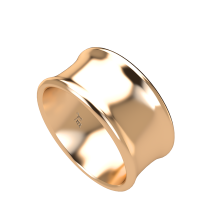 Concave wedding band wide - 2mm to 11mm