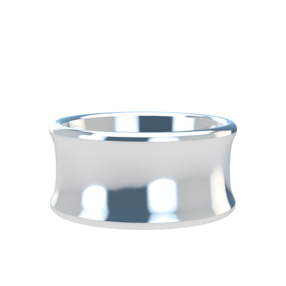 Concave wedding band wide - 2mm to 11mm