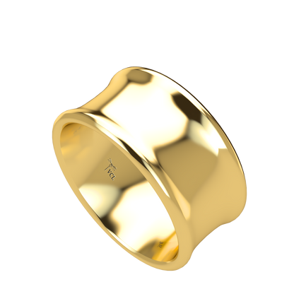 Concave wedding band wide - 2mm to 11mm