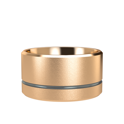 Grooved black rhodium wedding band wide - 2mm to 11mm
