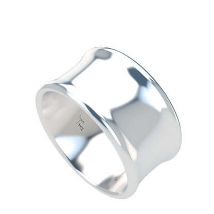 Concave wedding band wide - 2mm to 11mm