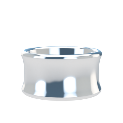 Concave wedding band wide - 2mm to 11mm