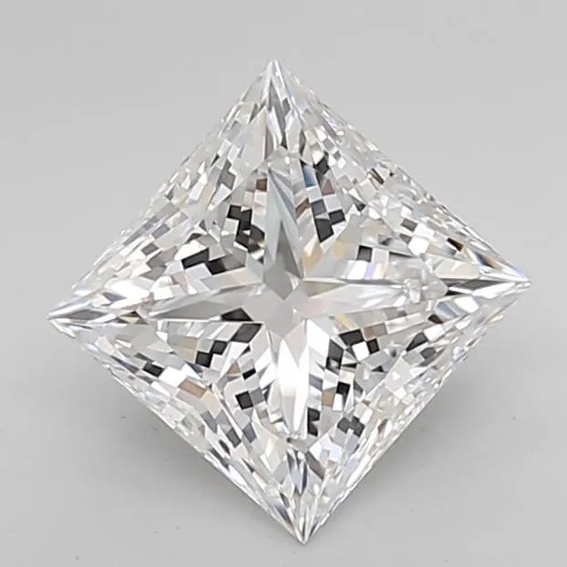2.72ct Princess Lab Grown Diamond (Colour D, Clarity IF, Cut EX, IGI Certified)