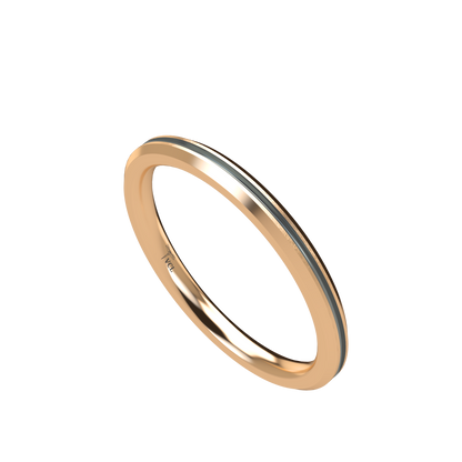 Grooved black rhodium wedding band wide - 2mm to 11mm