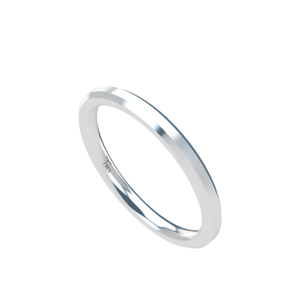 Flat bevel wedding band wide - 2mm to 11mm