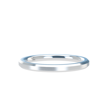 Flat bevel wedding band wide - 2mm to 11mm