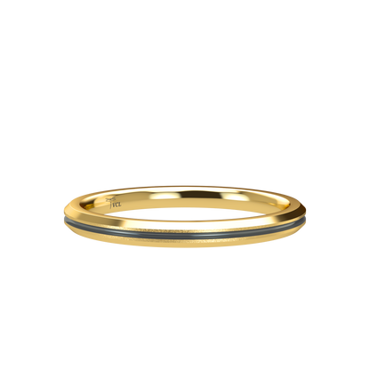 Grooved black rhodium wedding band wide - 2mm to 11mm