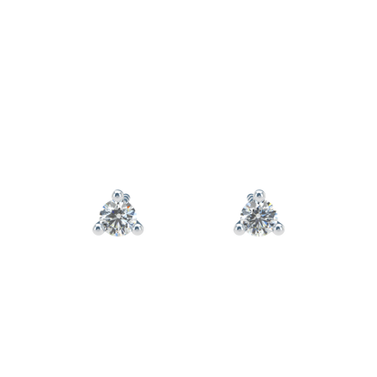 Small Martini 3 Prongs Diamond Studs earrings 0.15ct to 0.50ct
