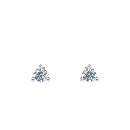 Small Martini 3 Prongs Diamond Studs earrings 0.15ct to 0.50ct