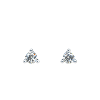 Small Martini 3 Prongs Diamond Studs earrings 0.15ct to 0.50ct